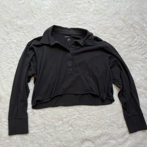 Black Cropped American Eagle Top